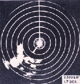 Radar view of thunderstorm, 1945